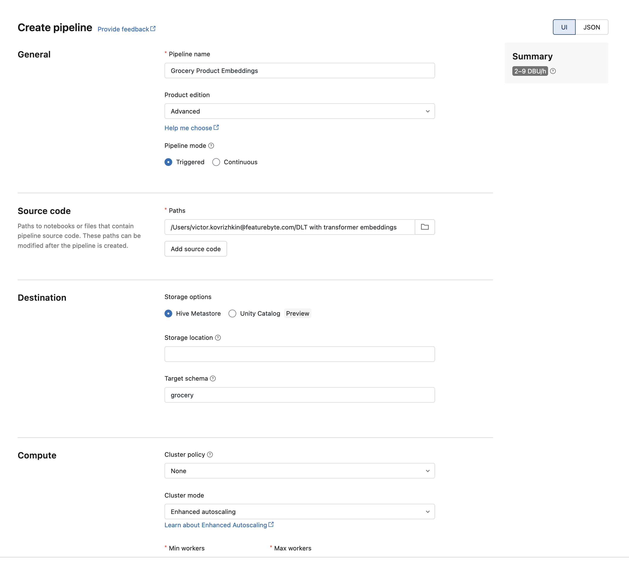 Create DLT Pipeline