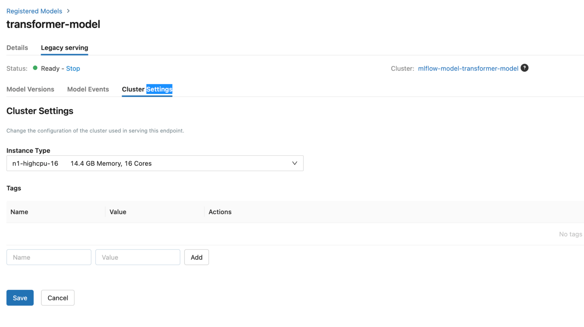 MLFlow deployed model