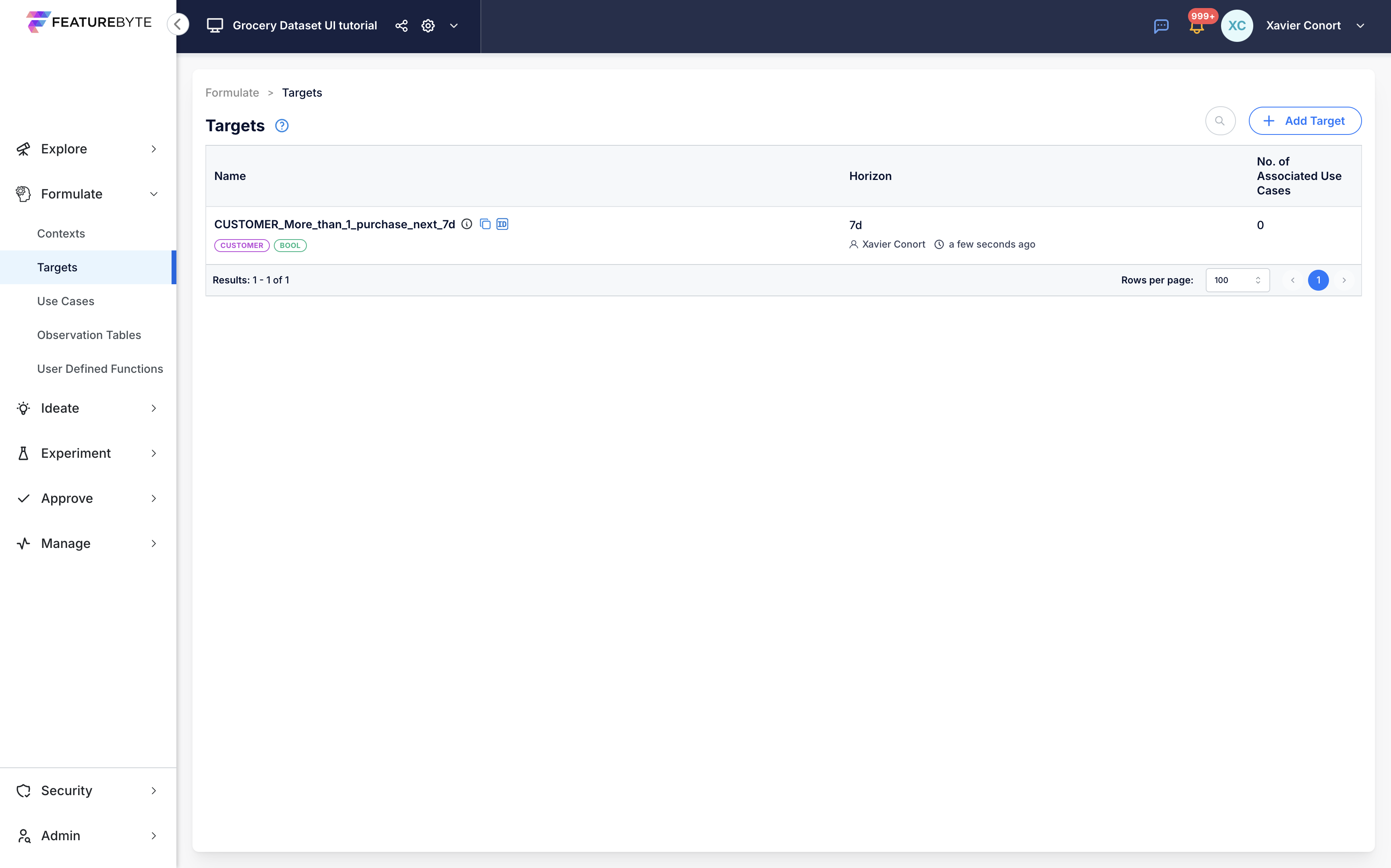 Target Catalog with the SDK target