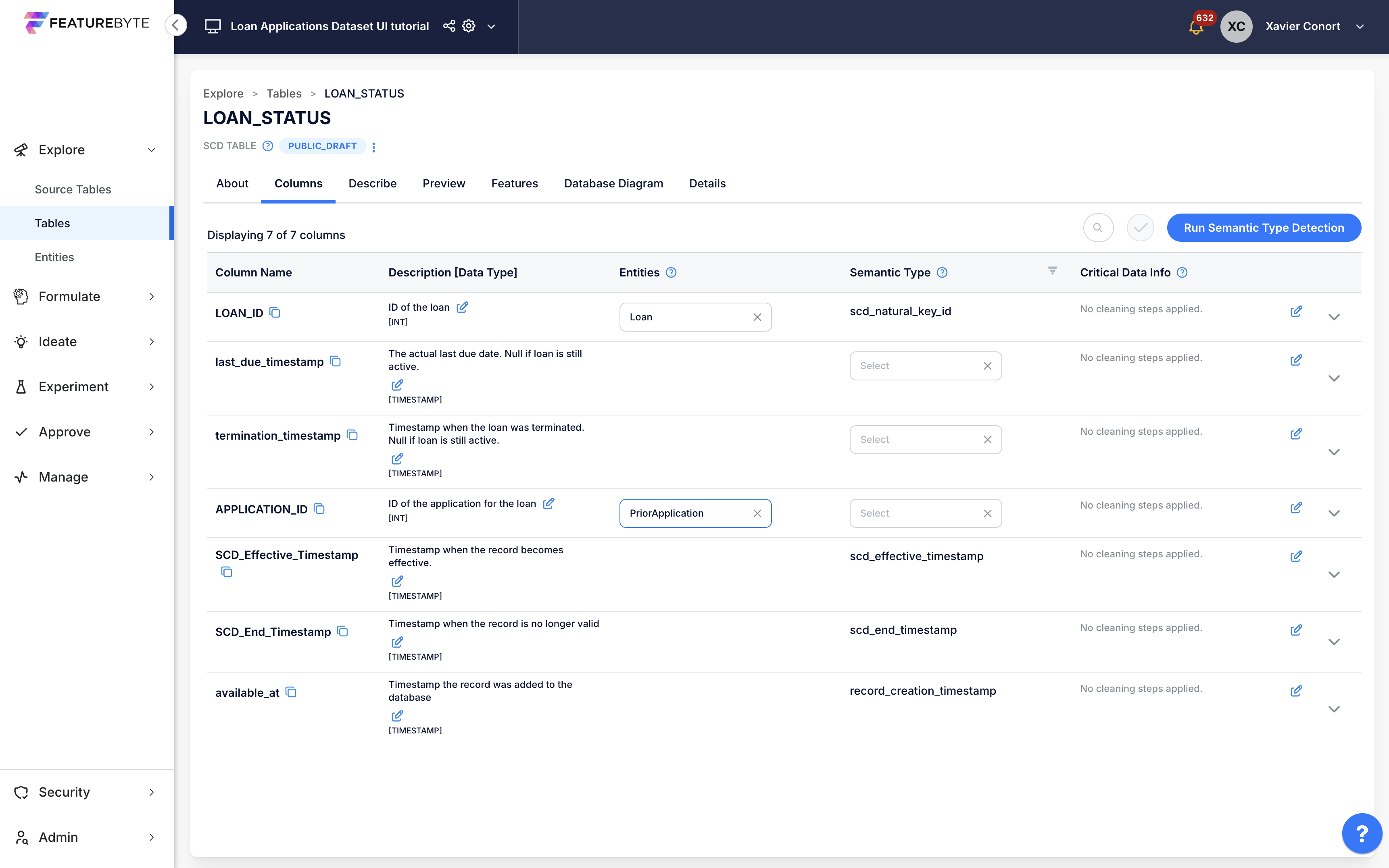 Register Entities In Table