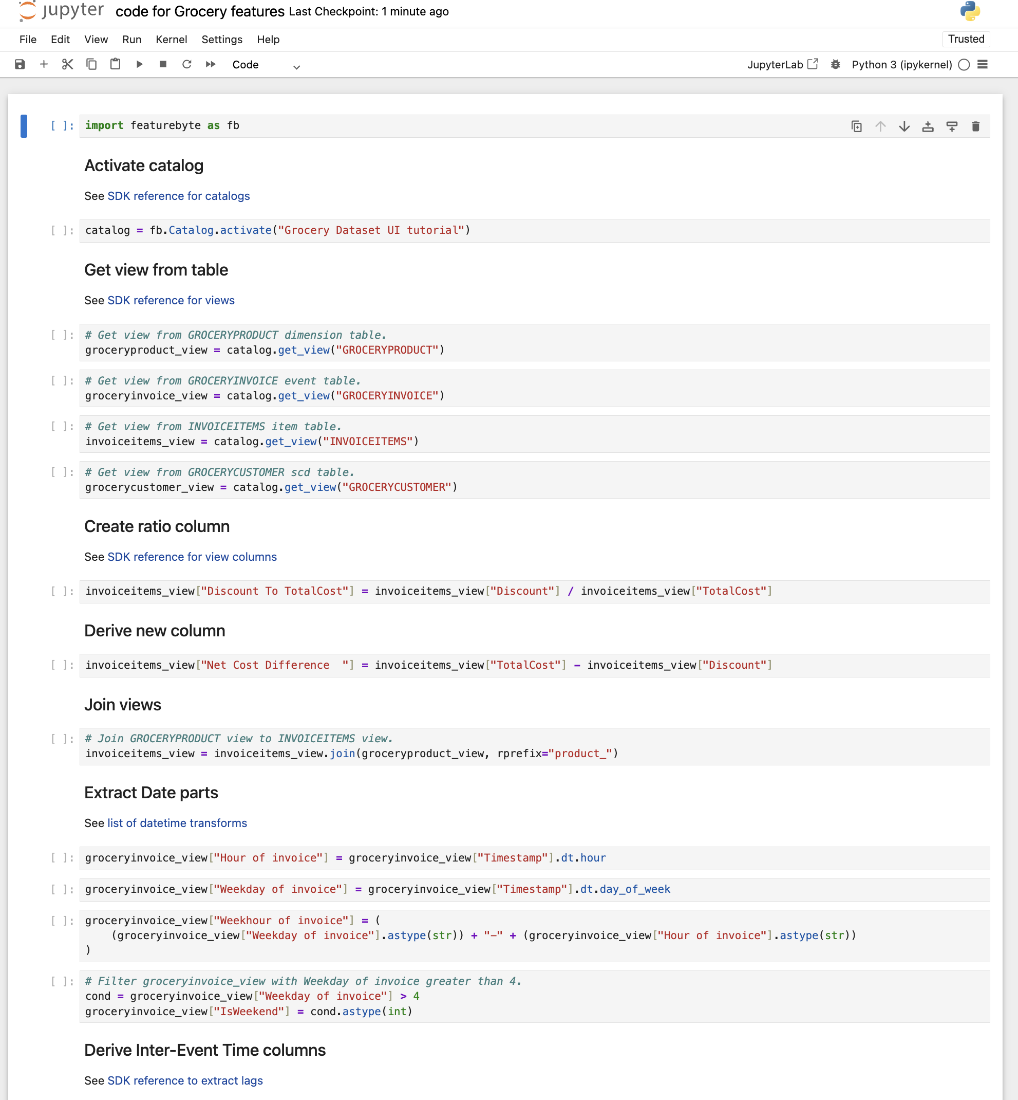 SDK Notebook