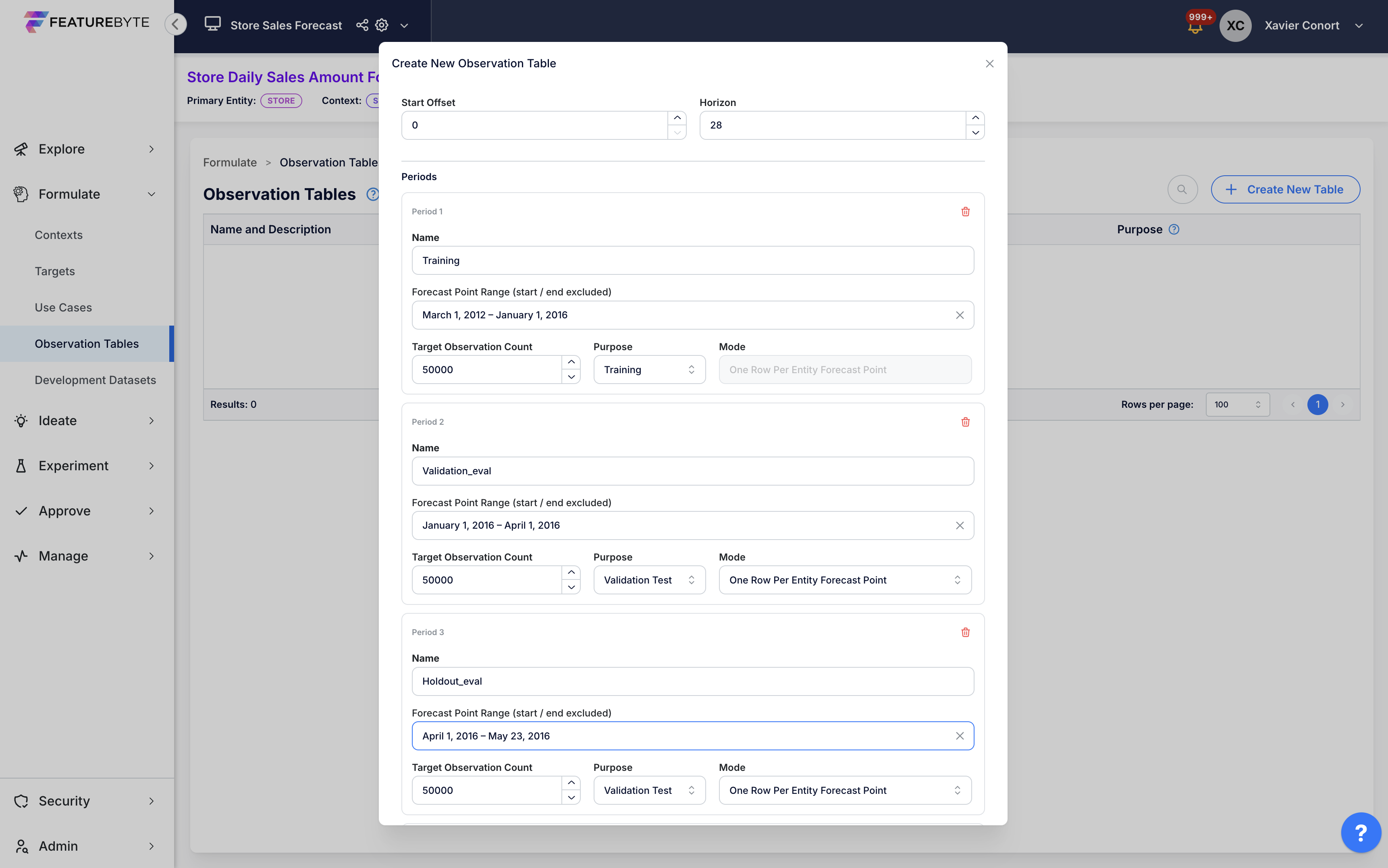 Forecast Automation Periods