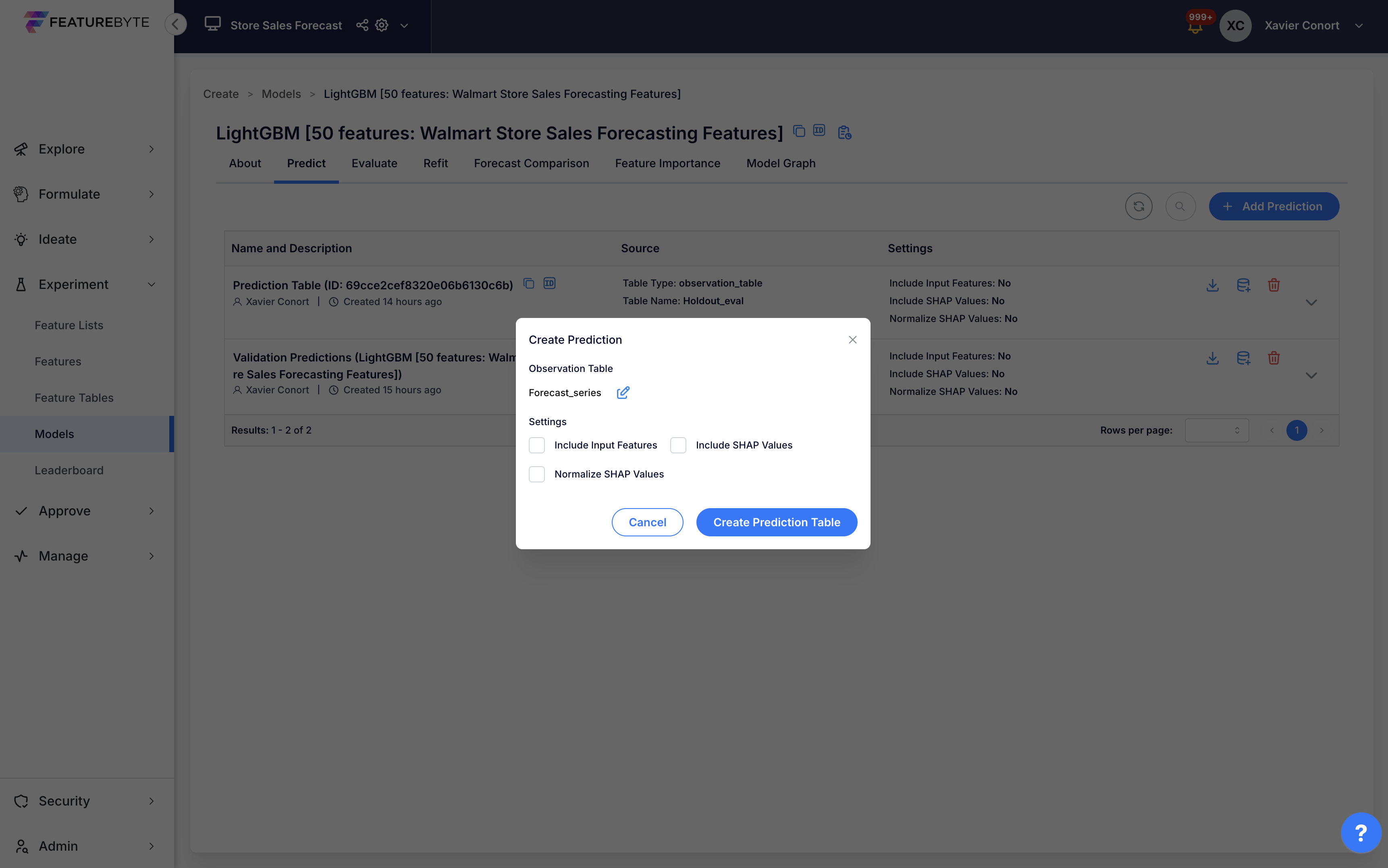 Select Forecast Series
